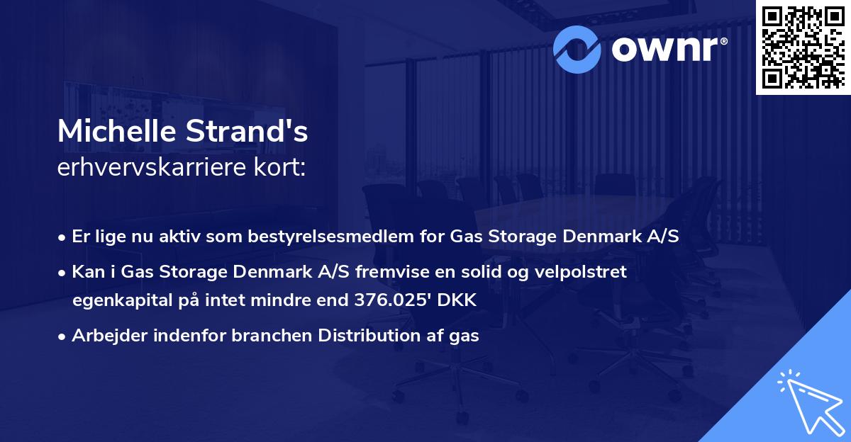 Michelle Strand's erhvervskarriere kort