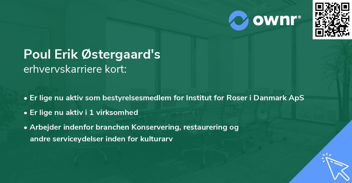 Poul Erik Østergaard's erhvervskarriere kort