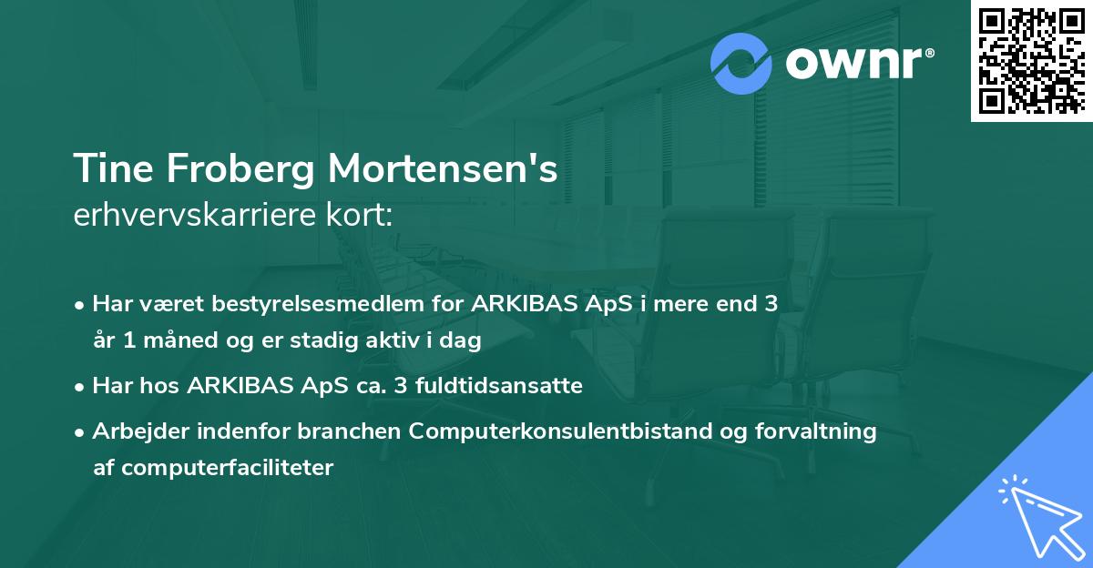 Tine Froberg Mortensen's erhvervskarriere kort