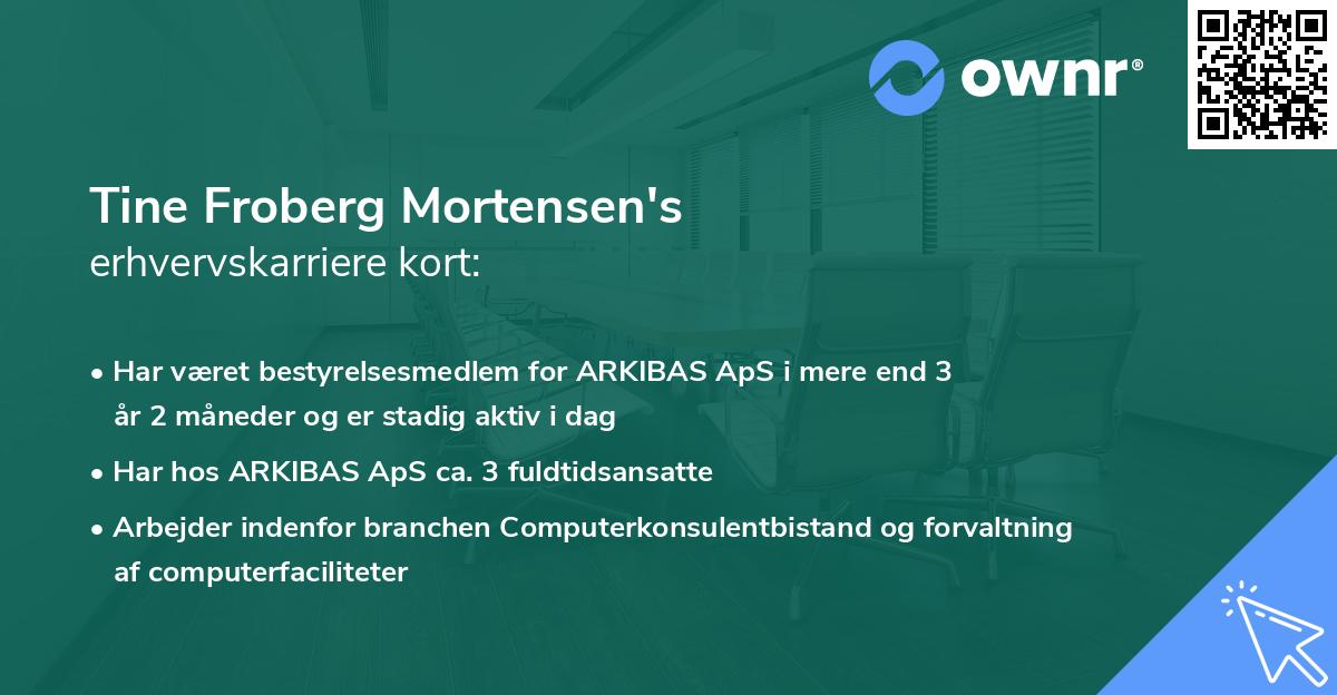 Tine Froberg Mortensen's erhvervskarriere kort