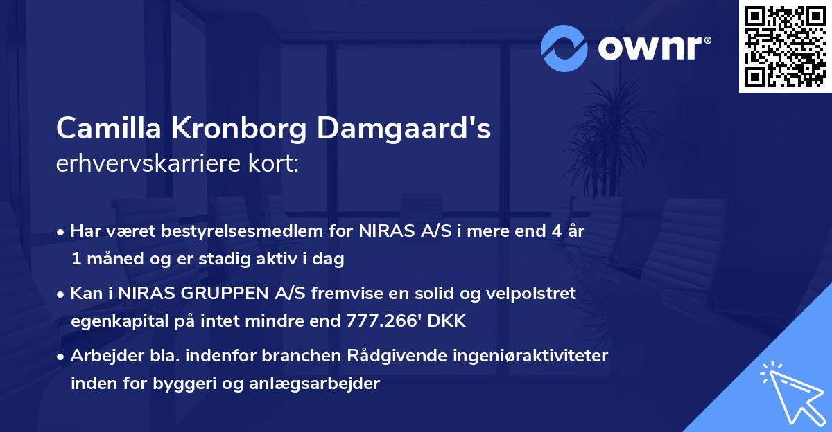 Camilla Kronborg Damgaard's erhvervskarriere kort