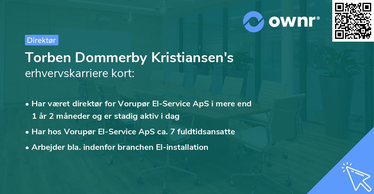 Torben Dommerby Kristiansen's erhvervskarriere kort