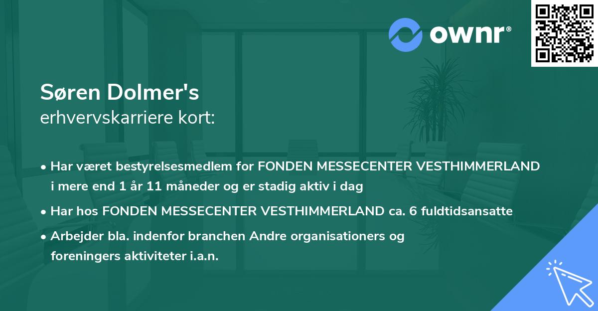 Søren Dolmer's erhvervskarriere kort