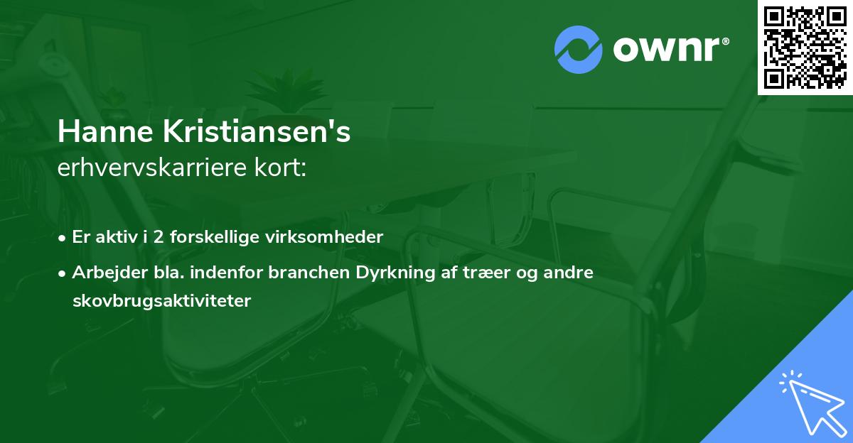 Hanne Kristiansen's erhvervskarriere kort