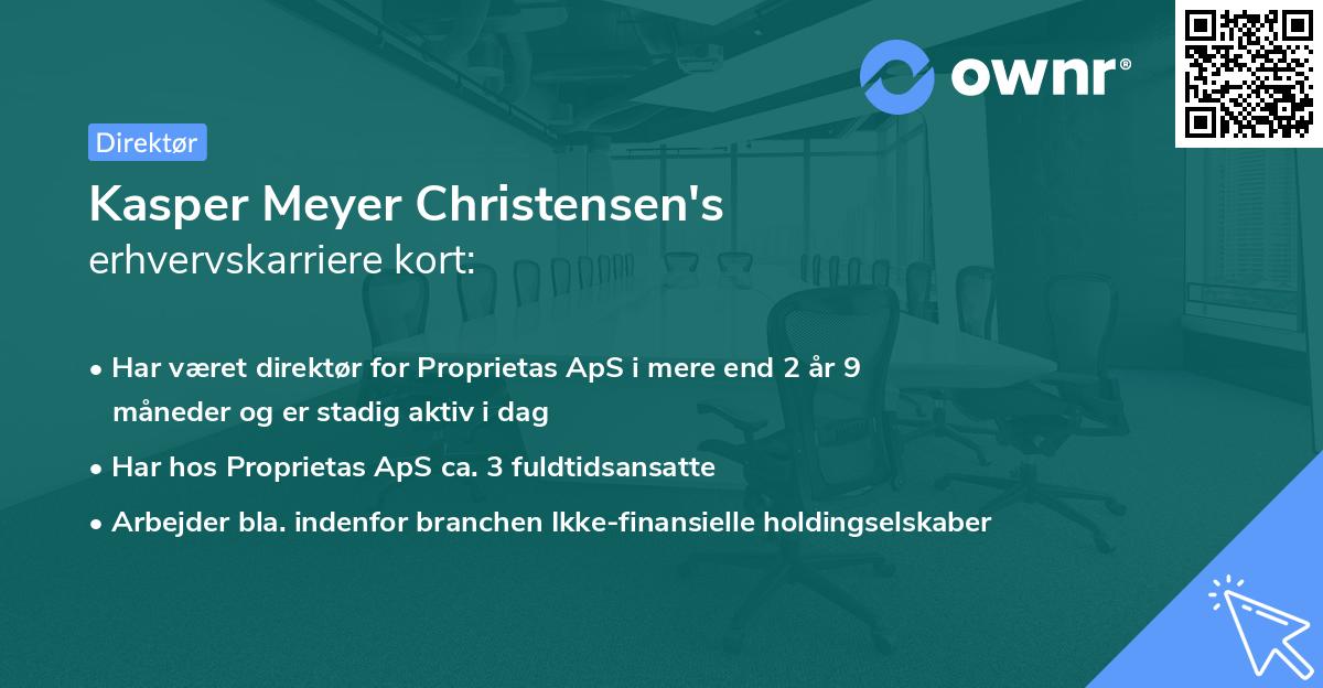 Kasper Meyer Christensen's erhvervskarriere kort