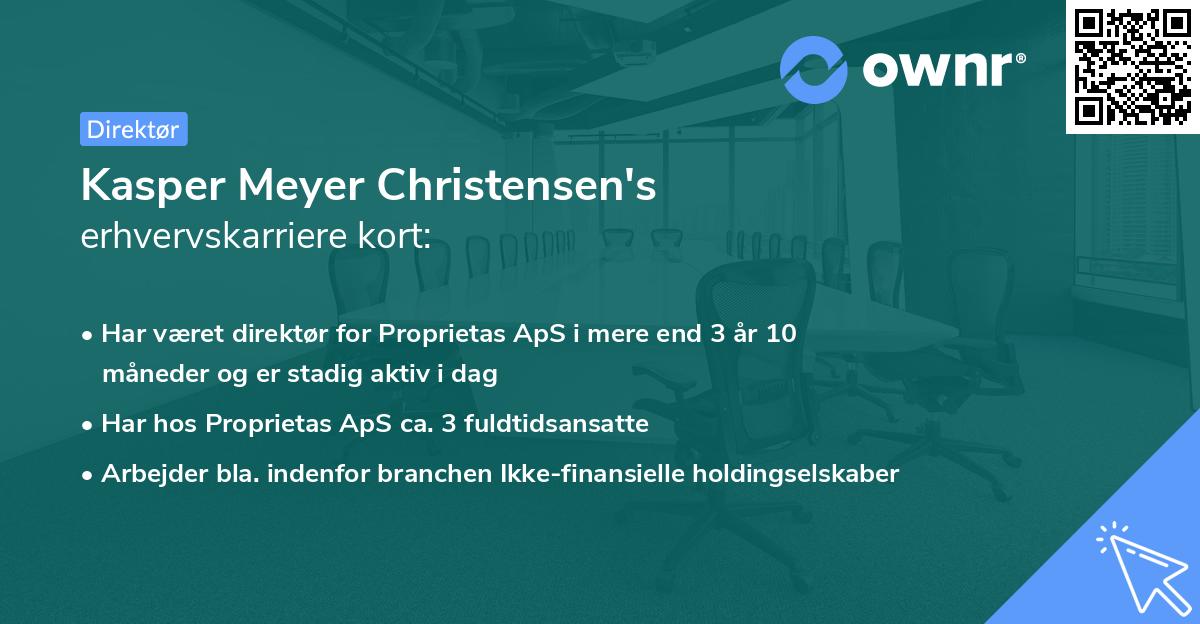 Kasper Meyer Christensen's erhvervskarriere kort