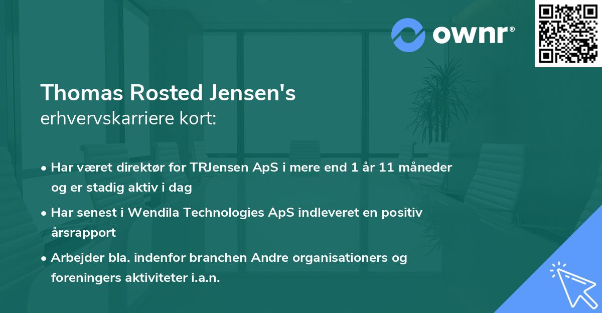 Thomas Rosted Jensen's erhvervskarriere kort