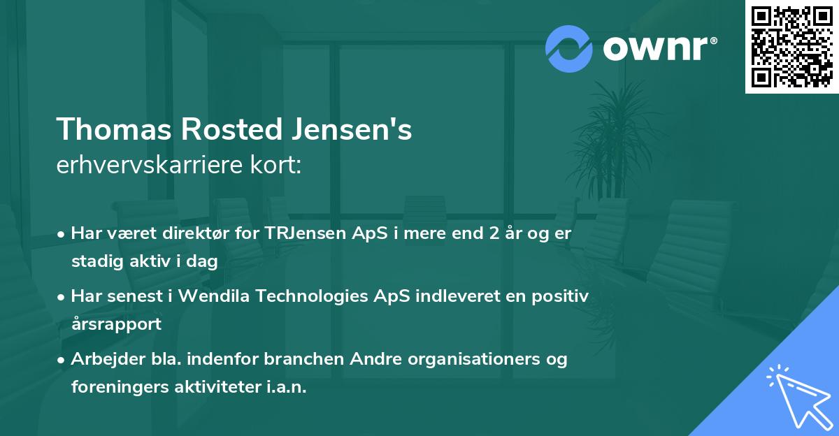 Thomas Rosted Jensen's erhvervskarriere kort