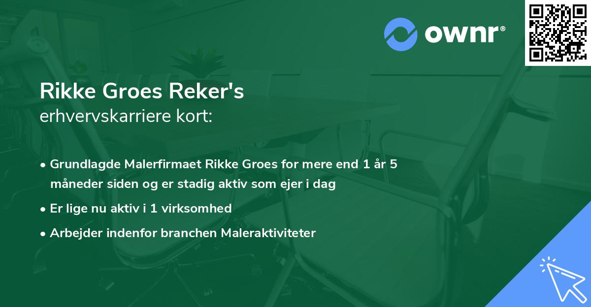 Rikke Groes Reker's erhvervskarriere kort