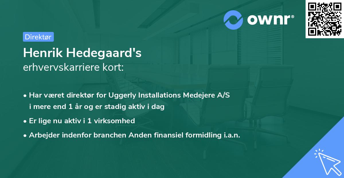 Henrik Hedegaard's erhvervskarriere kort
