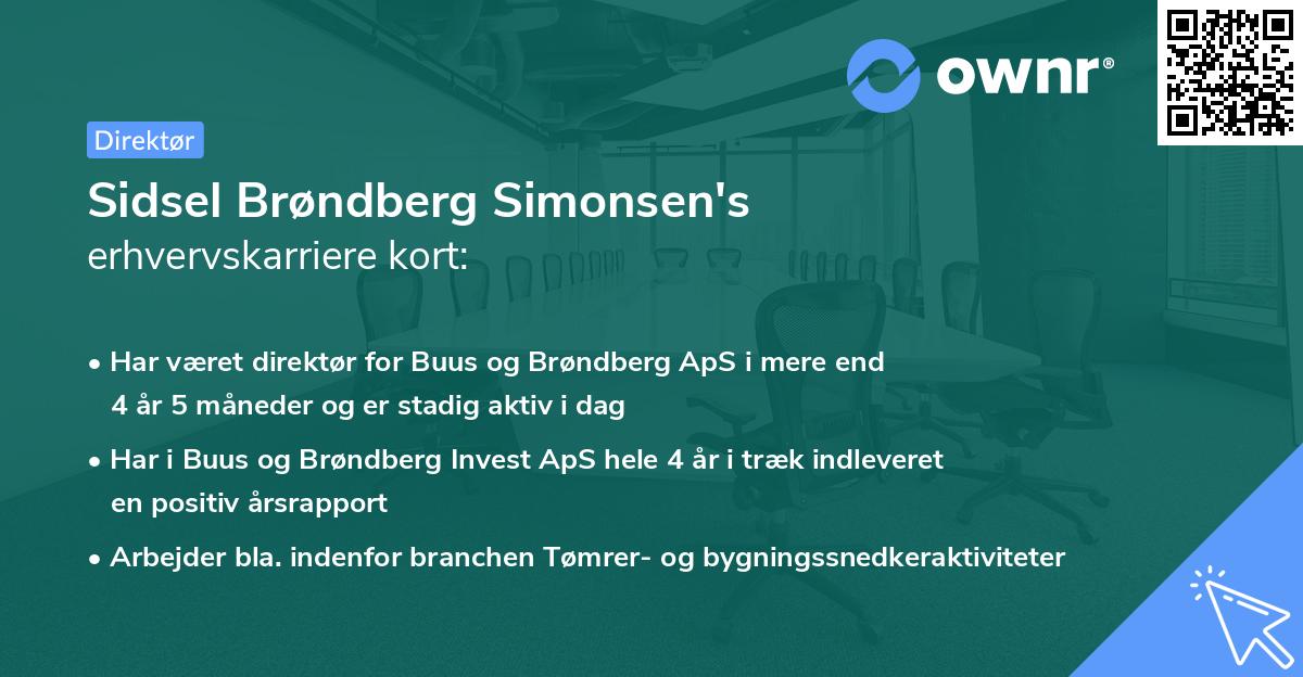 Sidsel Brøndberg Simonsen's erhvervskarriere kort