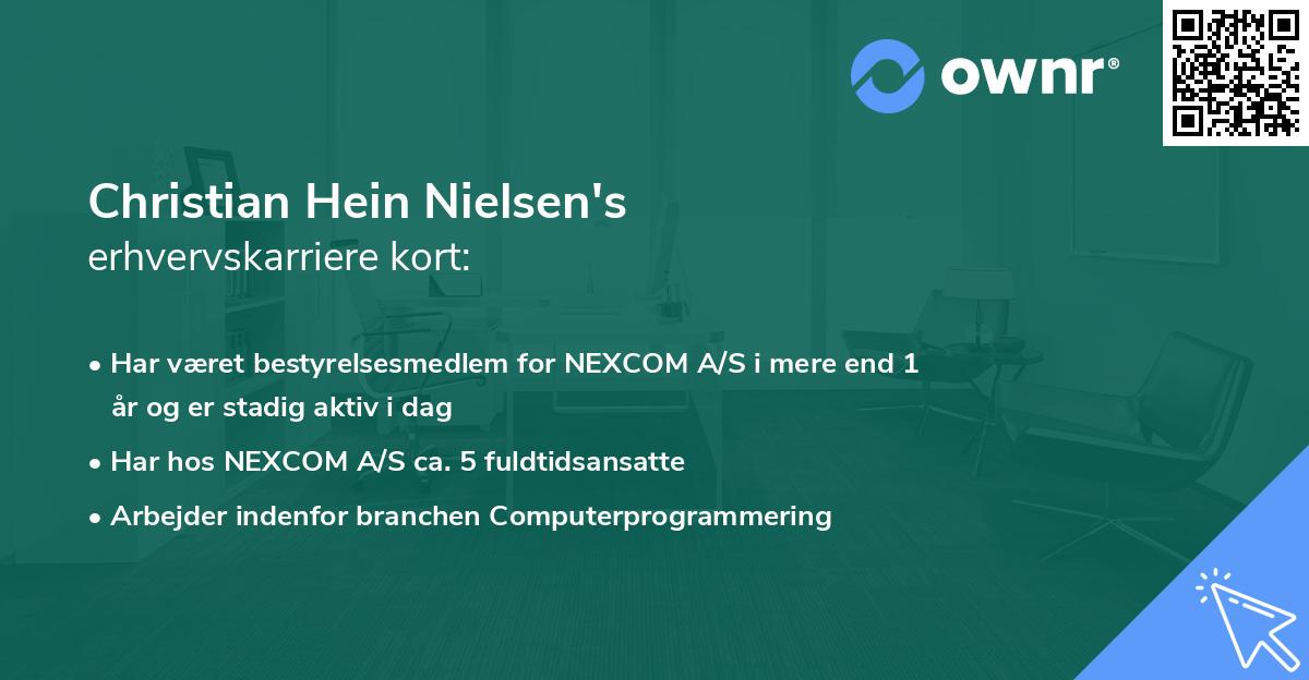 Christian Hein Nielsen's erhvervskarriere kort