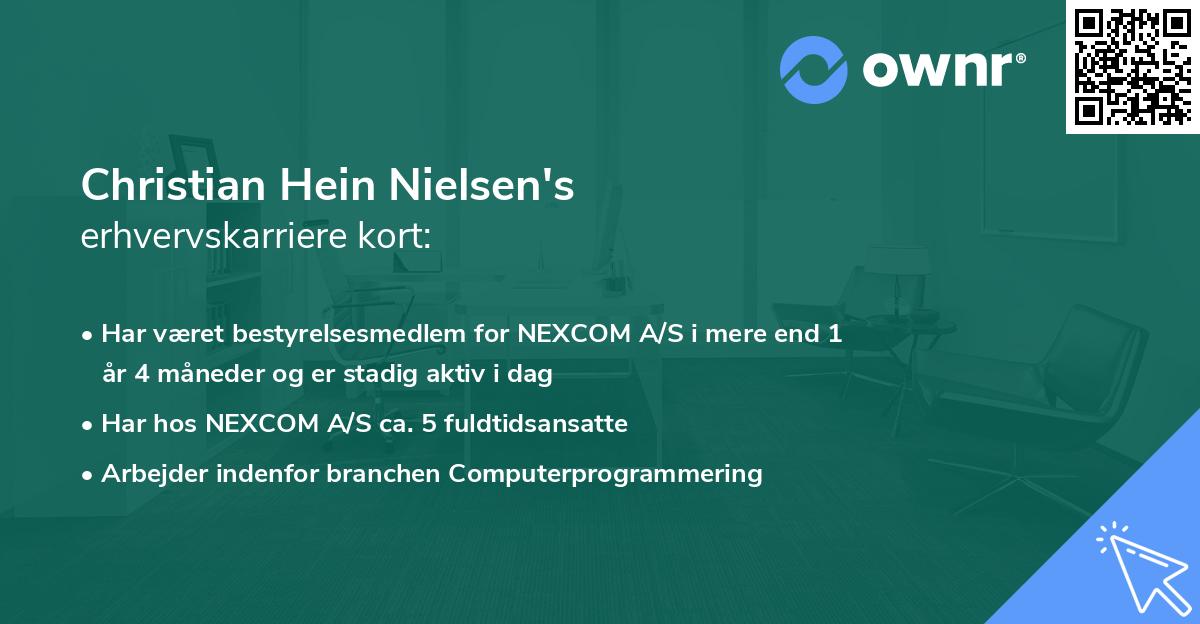 Christian Hein Nielsen's erhvervskarriere kort