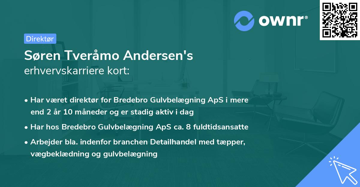 Søren Tveråmo Andersen's erhvervskarriere kort