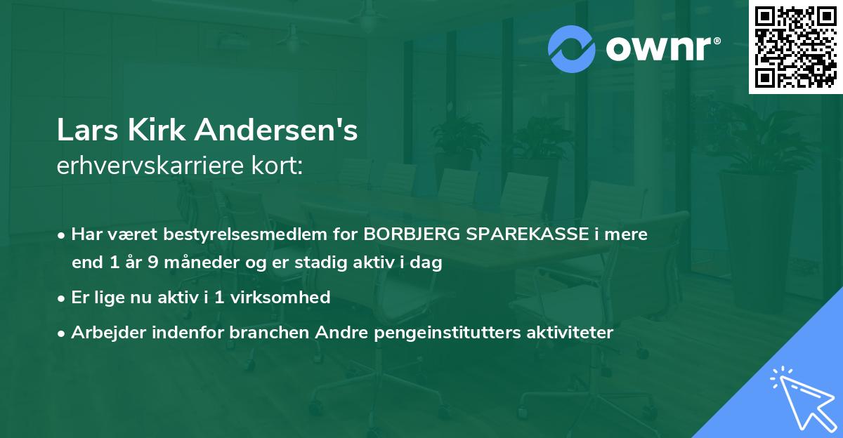 Lars Kirk Andersen's erhvervskarriere kort