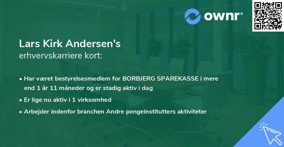 Lars Kirk Andersen's erhvervskarriere kort