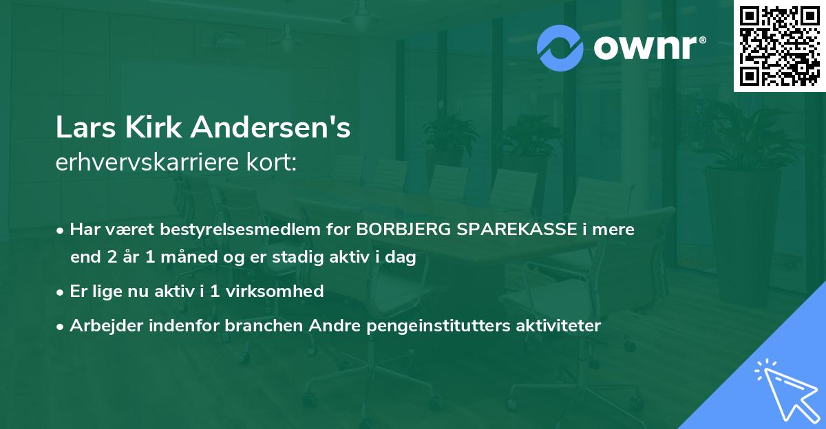 Lars Kirk Andersen's erhvervskarriere kort