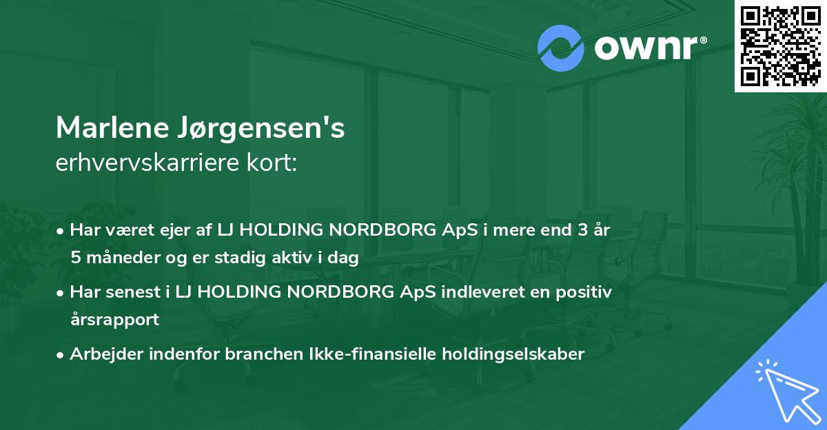 Marlene Jørgensen's erhvervskarriere kort