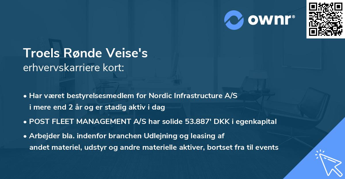 Troels Rønde Veise's erhvervskarriere kort