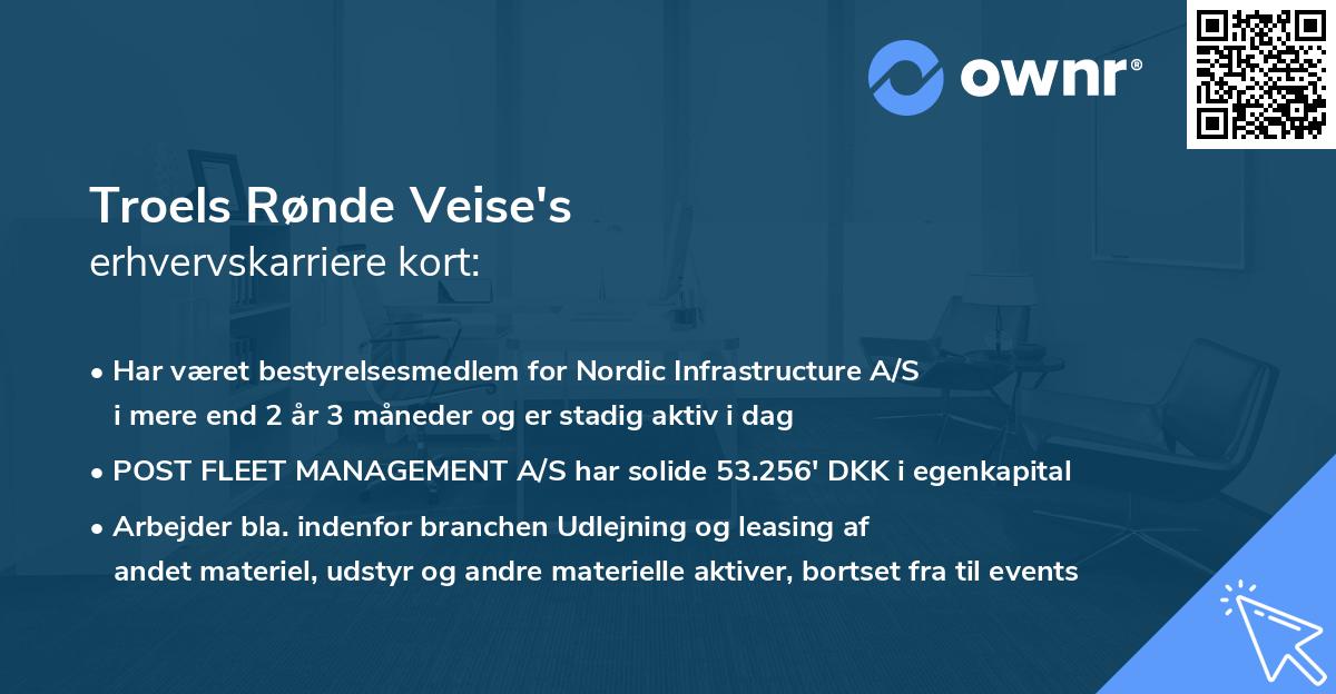 Troels Rønde Veise's erhvervskarriere kort