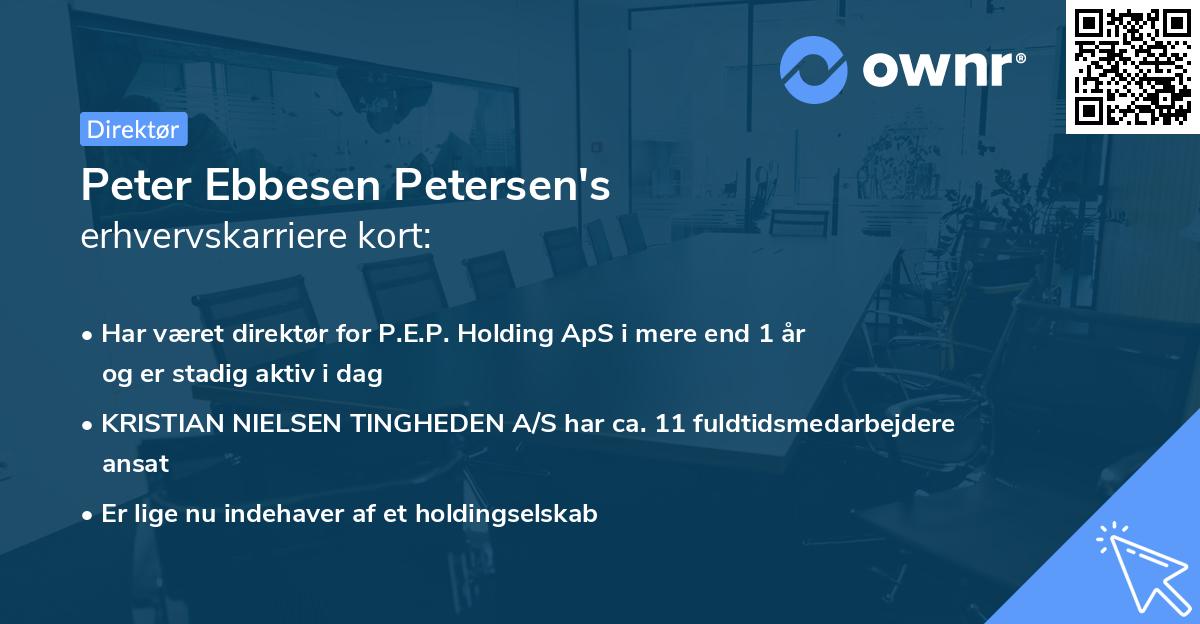 Peter Ebbesen Petersen's erhvervskarriere kort