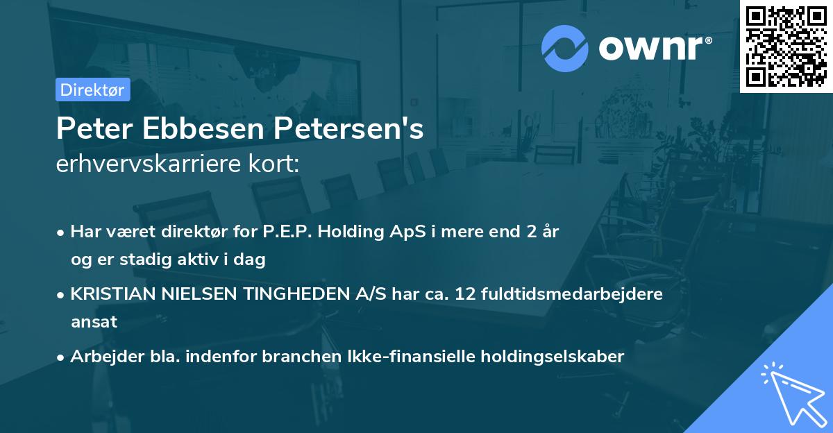 Peter Ebbesen Petersen's erhvervskarriere kort