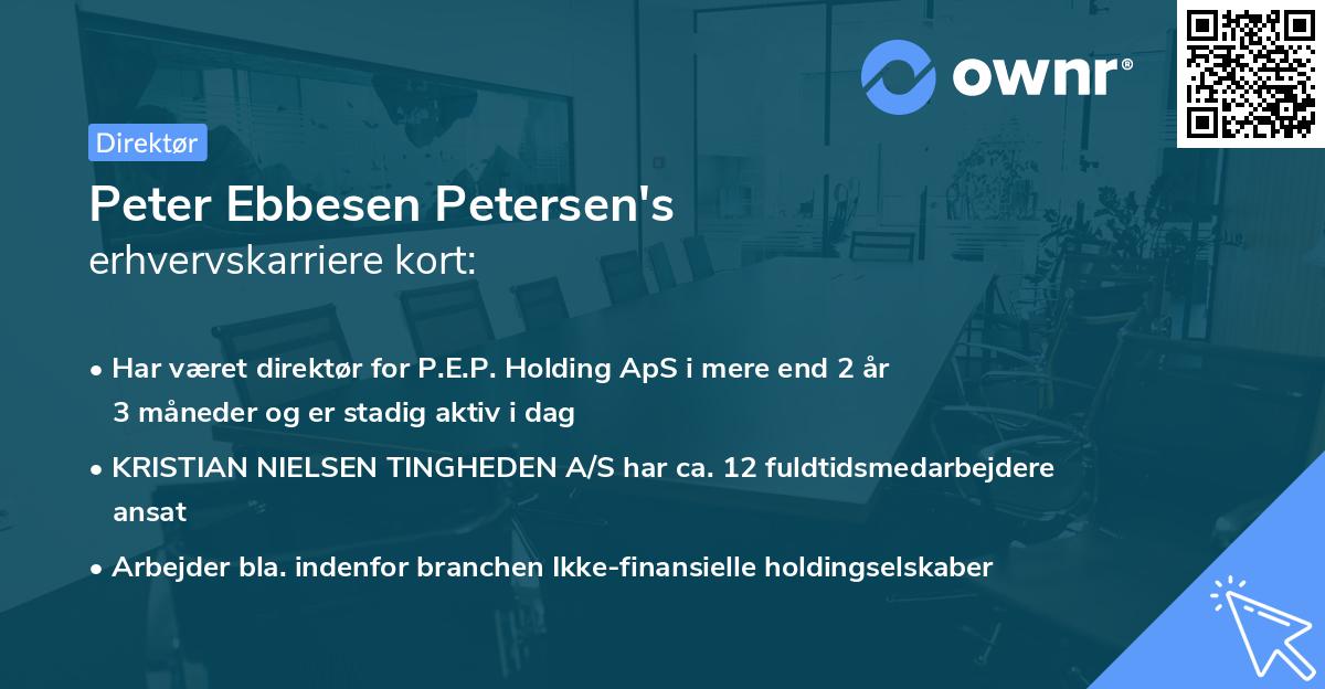 Peter Ebbesen Petersen's erhvervskarriere kort
