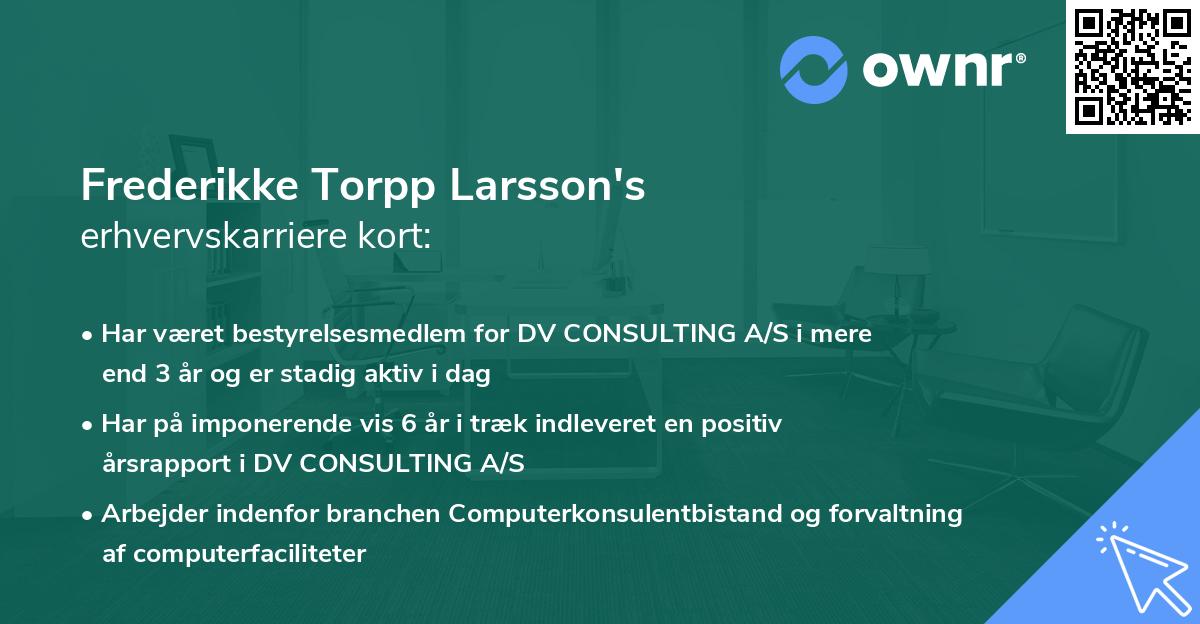 Frederikke Torpp Larsson's erhvervskarriere kort