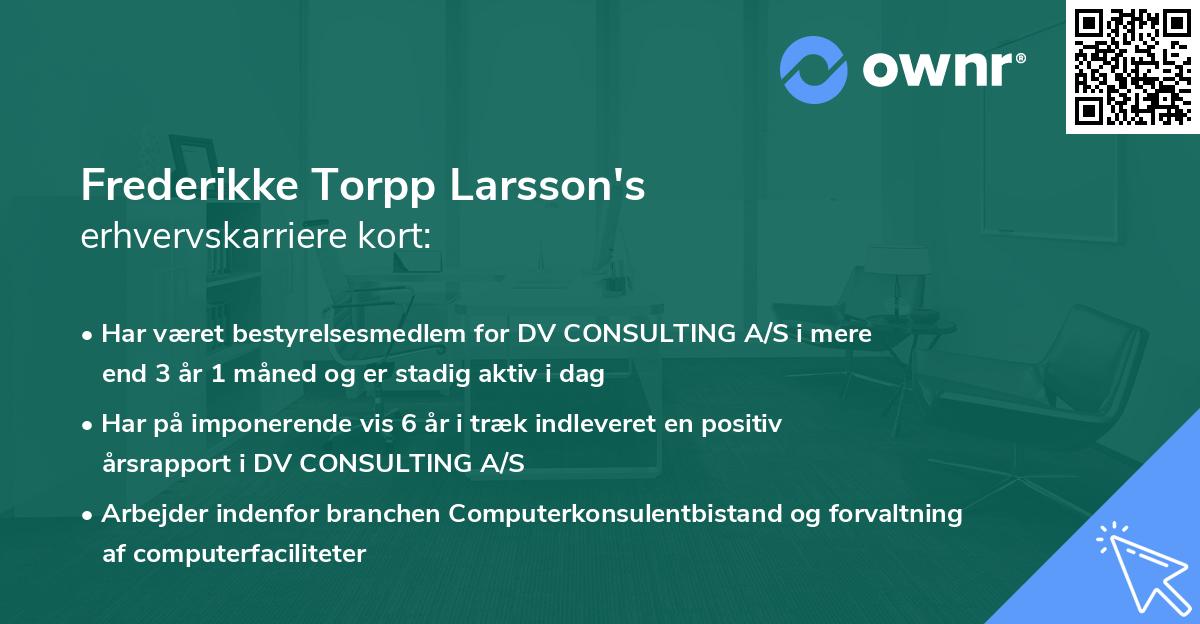 Frederikke Torpp Larsson's erhvervskarriere kort