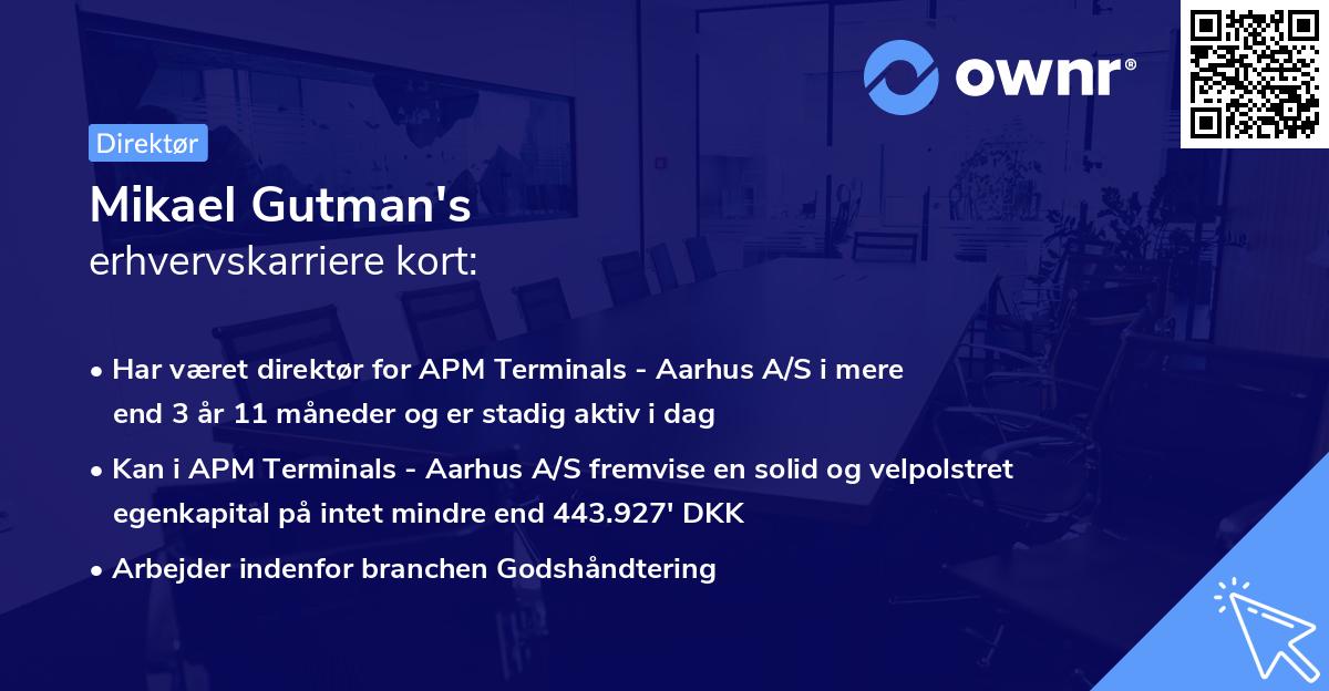Mikael Gutman's erhvervskarriere kort