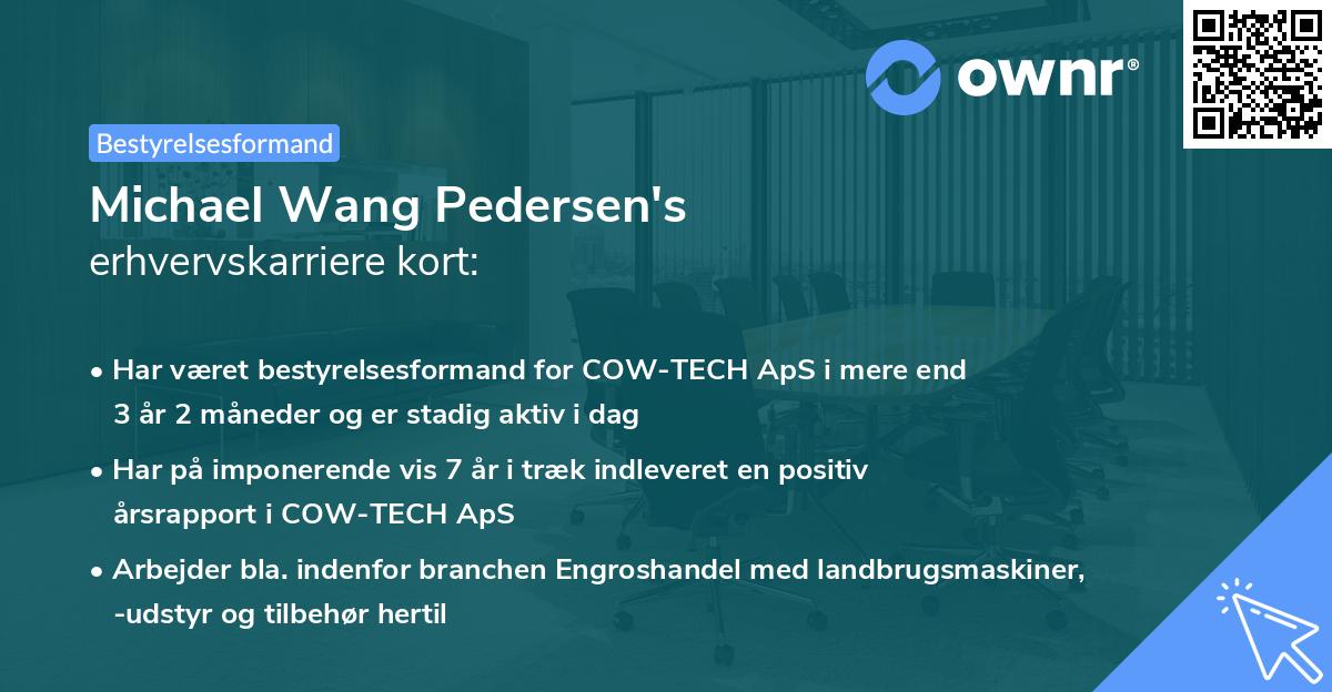 Michael Wang Pedersen's erhvervskarriere kort