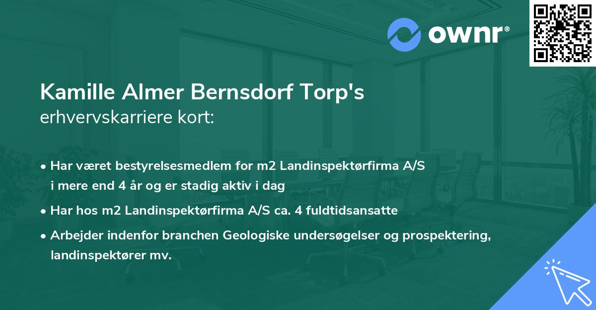 Kamille Almer Bernsdorf Torp's erhvervskarriere kort