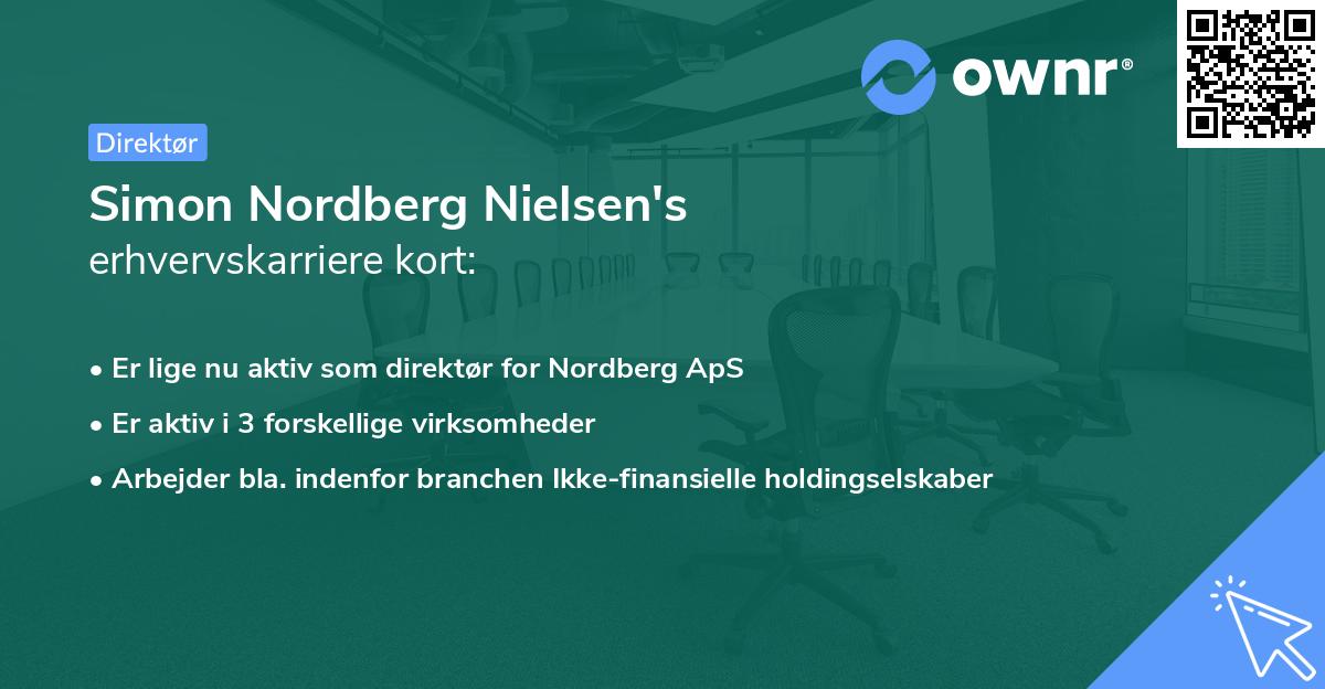 Simon Nordberg Nielsen's erhvervskarriere kort