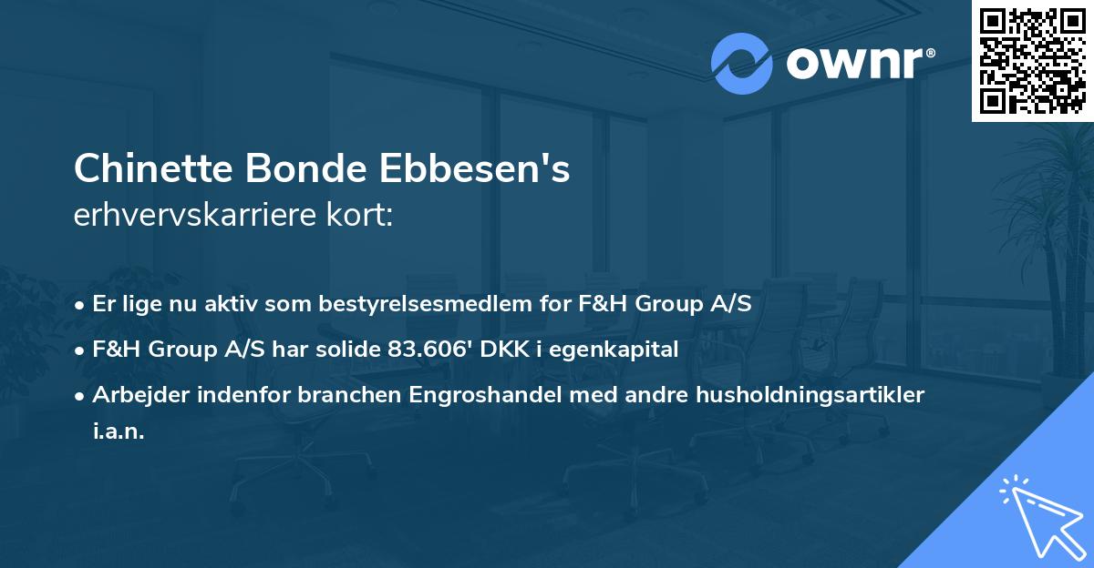 Chinette Bonde Ebbesen's erhvervskarriere kort