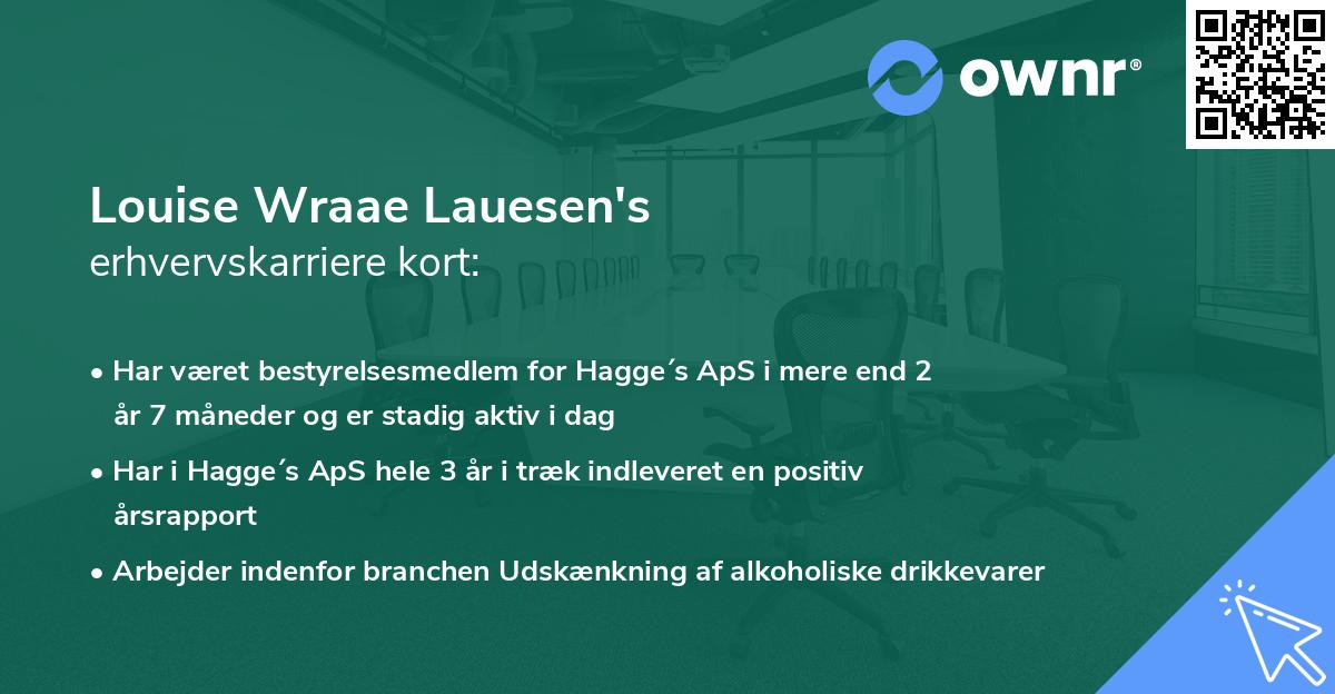 Louise Wraae Lauesen's erhvervskarriere kort