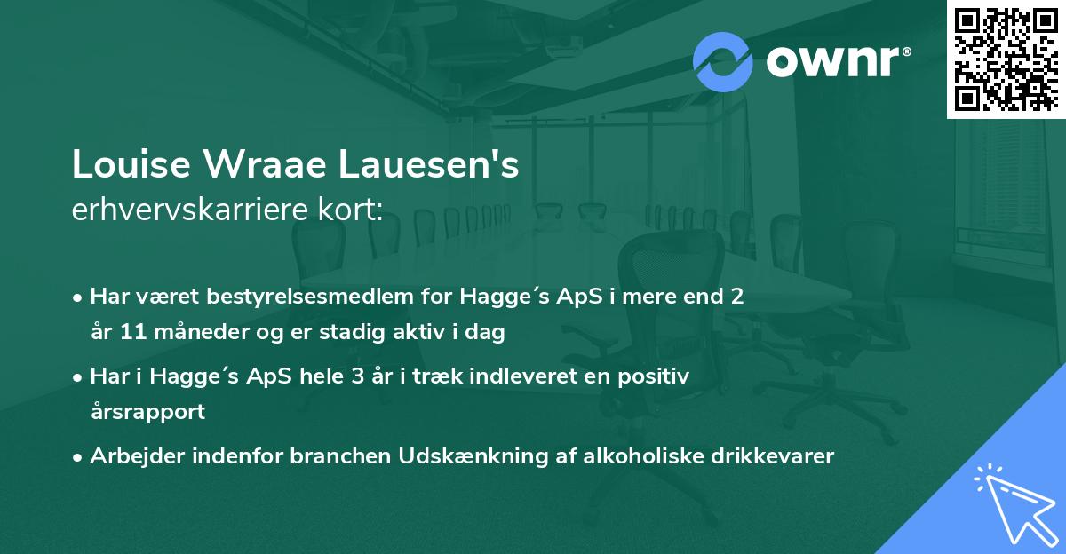 Louise Wraae Lauesen's erhvervskarriere kort