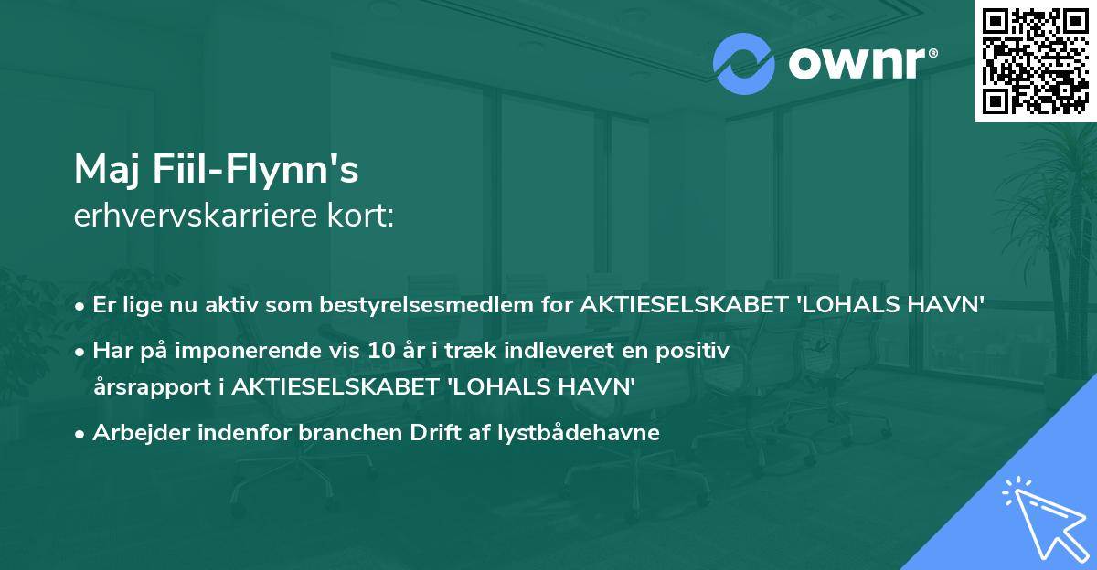 Maj Fiil-Flynn's erhvervskarriere kort