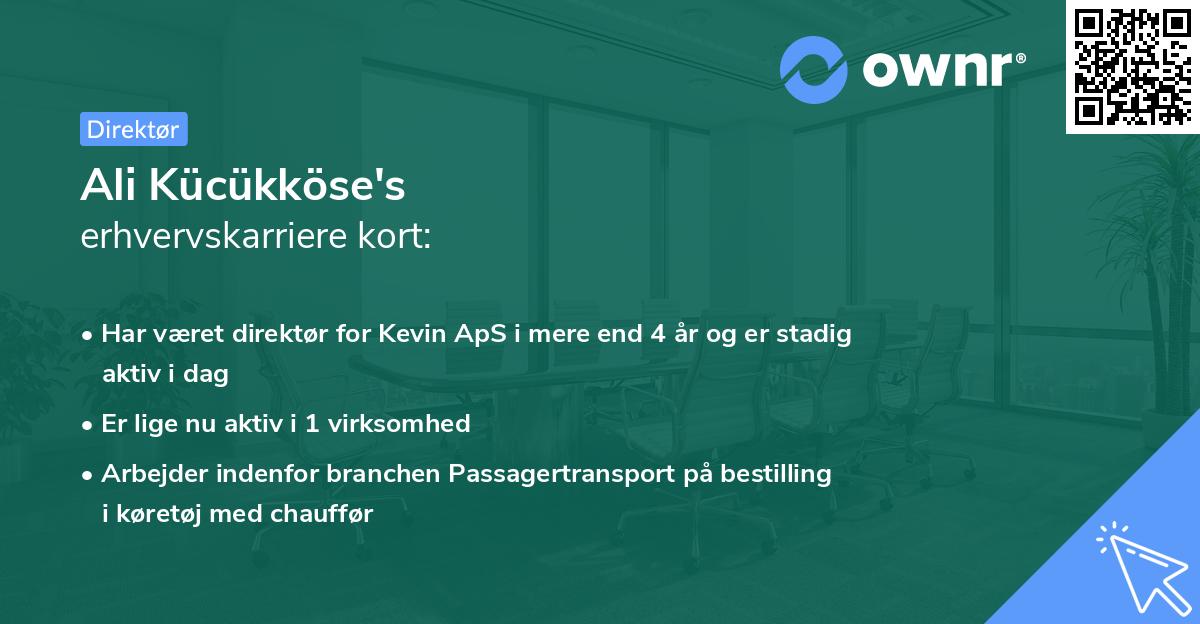 Ali Kücükköse's erhvervskarriere kort