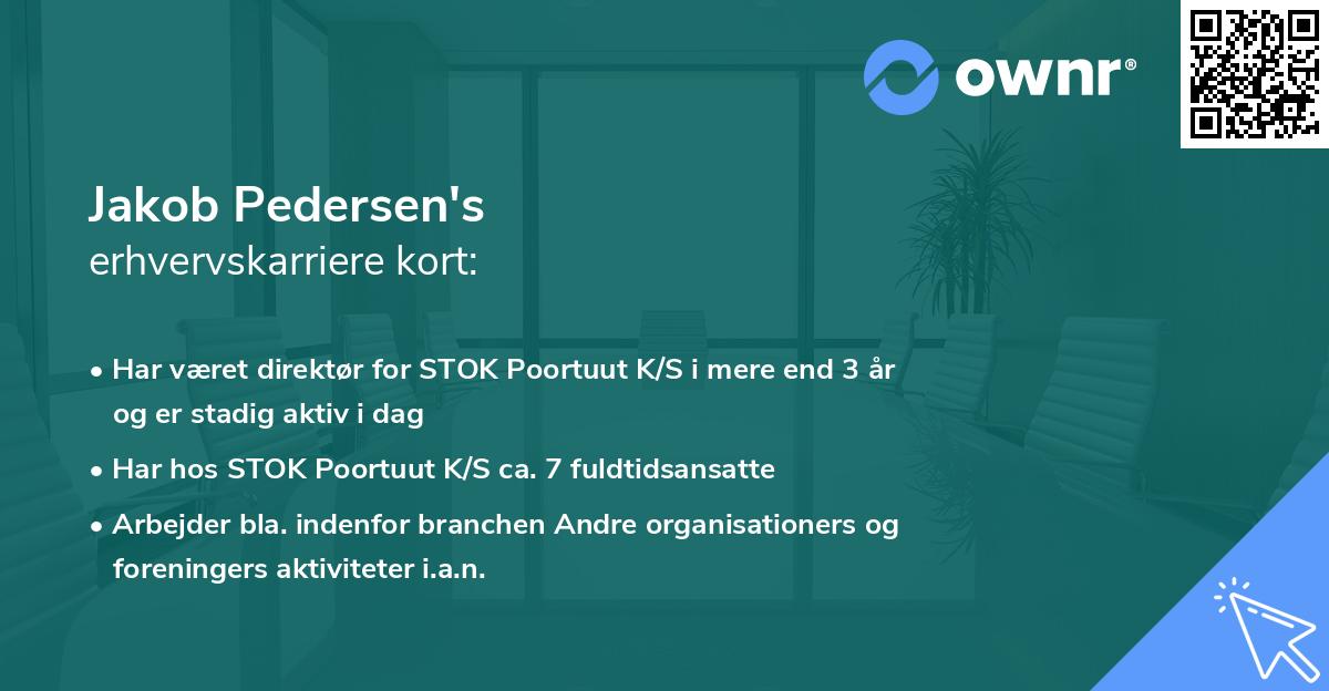 Jakob Pedersen's erhvervskarriere kort