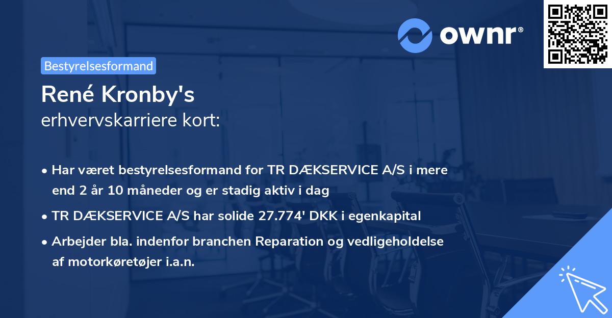 René Kronby's erhvervskarriere kort