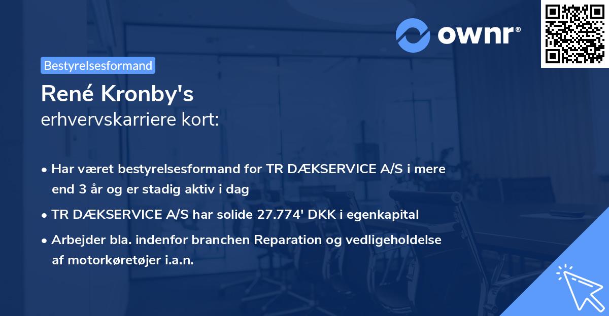 René Kronby's erhvervskarriere kort