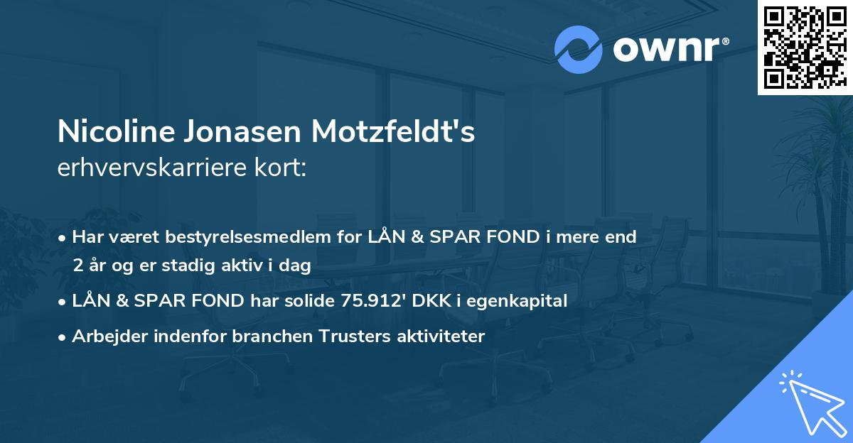 Nicoline Jonasen Motzfeldt's erhvervskarriere kort