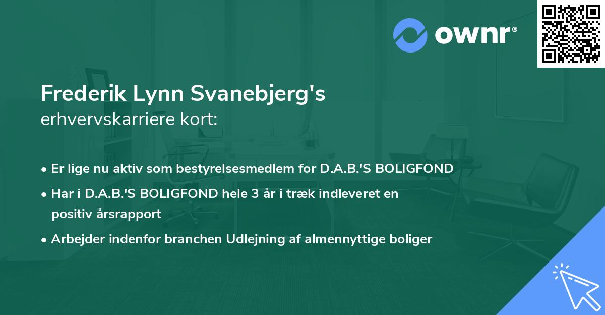 Frederik Lynn Svanebjerg's erhvervskarriere kort