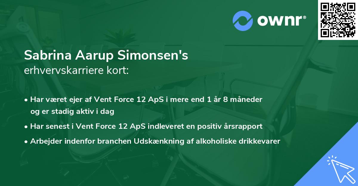 Sabrina Aarup Simonsen's erhvervskarriere kort