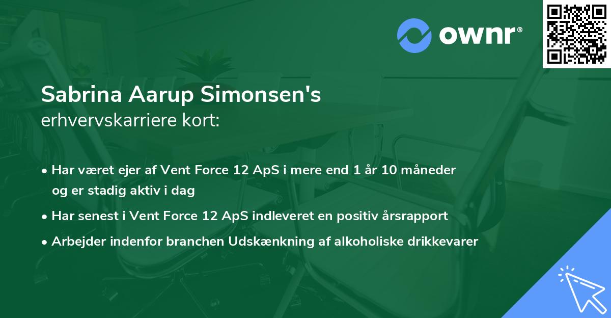 Sabrina Aarup Simonsen's erhvervskarriere kort