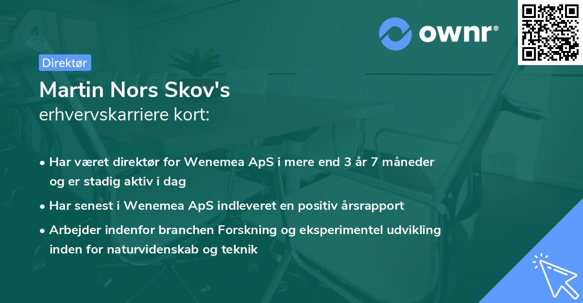 Martin Nors Skov's erhvervskarriere kort