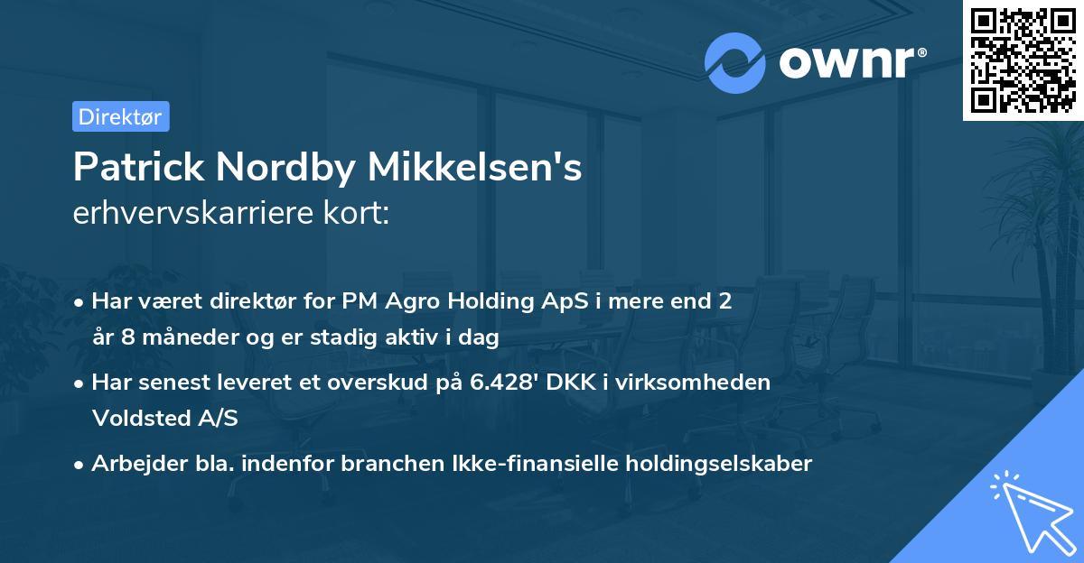 Patrick Nordby Mikkelsen's erhvervskarriere kort