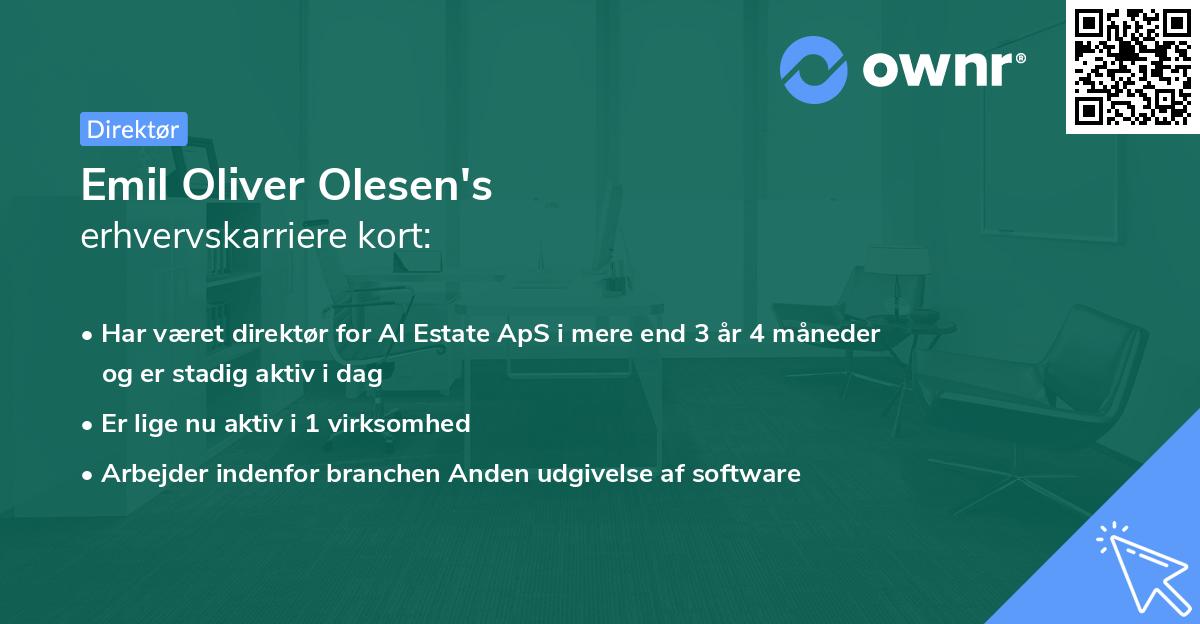 Emil Oliver Olesen's erhvervskarriere kort