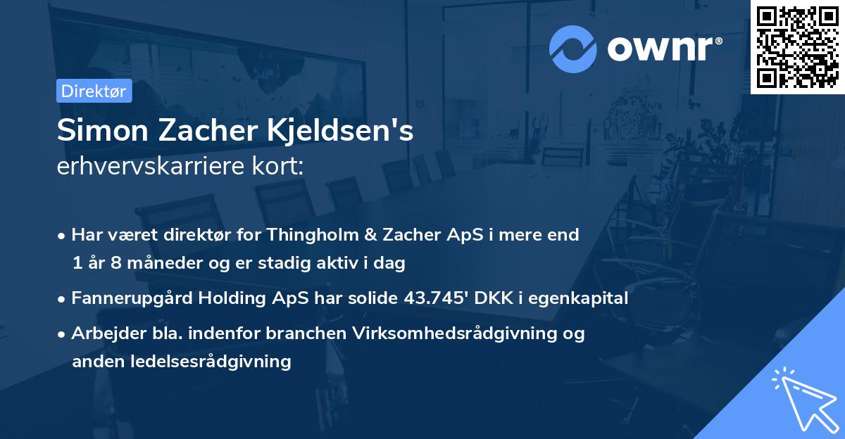 Simon Zacher Kjeldsen's erhvervskarriere kort