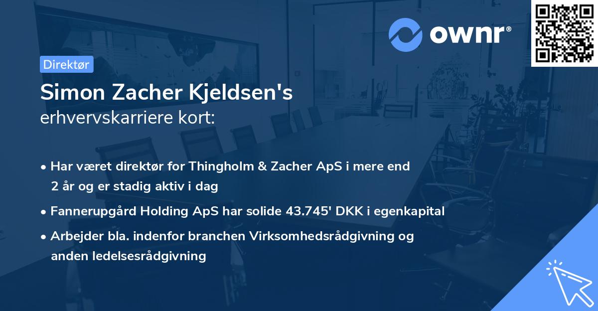 Simon Zacher Kjeldsen's erhvervskarriere kort